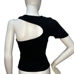 Good American Asymmetrical Open Back Tee